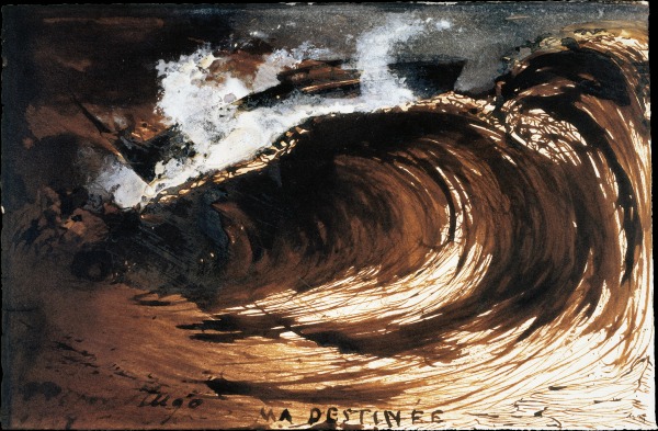 painting showing a wave on the sea